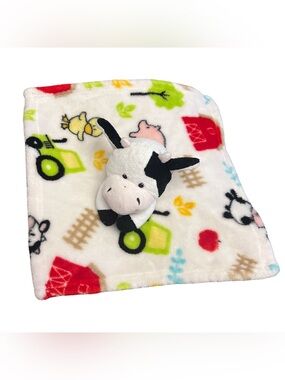 Little Miracles Cow Security Blanket Baby Lovey Farm Print